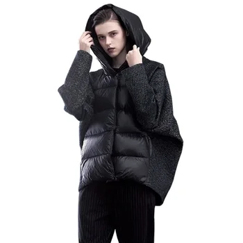 Moterų Žemyn Kailis Trumpas Antis Žemyn Puffer Jacket 2020 Naujas Prarasti Žiemos Moterų Parkas Sniego Outwear Negabaritinių Trumpas Juodas, Paltai