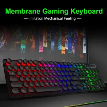 IMICE AK-800 Mechanial Klaviatūros 104 Klavišai, mygtukai RGB Žaidimų klaviatūra Tablet Darbalaukio Ergonomiškas vandeniui Laidinė Klaviatūra Kompiuteris