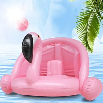 Pripučiami Flamingo Swan Milžinišką Baseinas Plaukti Žaislai Vaikams Kūdikių Maudynių Žiedo Ratą Kilimėlis Su skėtį nuo saulės Baseinas Plūdės