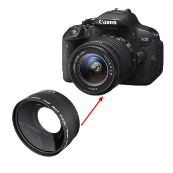 HD 52MM 0.45 x Plataus Kampo Objektyvas su Makro Objektyvas Canon Nikon Sony 
