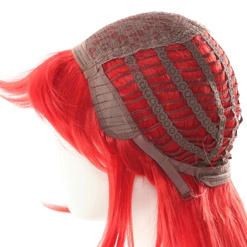 L-paštu perukas LoL Lux Cosplay Perukai Mūšis Mokslo Prestižą Lux Cosplay Perukas 70cm Ilgio Raudona Nerijos Plaukų Karščiui Atsparių Sintetinių Plaukų