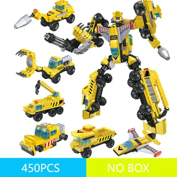 5 tipų 6IN1 robotas Kovoti su mech statybinių blokų Transformacijos Robotas Blokai Karinis Sraigtasparnis Valtis Karo Kūrėjas Plytos