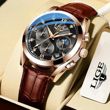 LIGE 2020 NAUJĄ Aukščiausio Prabangos Prekės ženklo Vyrai Laikrodžiai Vyrų Laikrodžiai Datą Sporto Karinės Laikrodis Odinis Dirželis Kvarcas Verslo Vyrų Žiūrėti Dovana