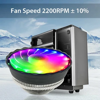 2000RPM Tylus Kompiuteris CPU Aušintuvo Didelis oro Srautas PC Procesorius RGB Aušinimo Ventiliatorius LED Oro Heatsink