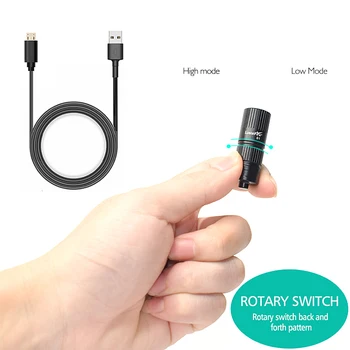 Mini įkrovimo super šviesus vandeniui LED žibintuvėlis super mažas kišenėje nešiojamas USB namų įkraunamas žibintuvėlis