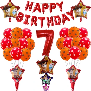 39pcs Istorija sumedėjusių Buzz Lightyear animacinių filmų folija balionai 30 Colių Numeris berniuko, Mėlyna oro baloes gimtadienio dekoro vaikams, žaislai