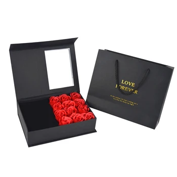 2020 Amžinąjį Muilas Rožė, Dovanų Dėžutėje Exqusite Valentino Dienos Rožių Dovanų Dėžutėje Rose Papuošalų Dėžutė Santuokos Žiedas, Papuošalų Dėžutės Dovanų Turėtojas