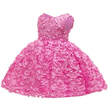 Gėlių mergaitė kūdikių vienerių metų šalies gimtadienio vakarienė gėlės žiedlapis suknelė mergina kūdikių bendrystės Šalies Oficialaus Prom Dress