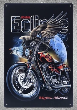 1 vnt Motociklas motociklas erelis Harleysia raitelio jojimo garažas Skardos Pasirašyti sienos Parduotuvė Meniu Apdaila Meno Plakatas metalo derliaus