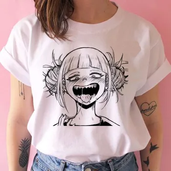 Senpai Himiko Toga marškinėliai Boku No Herojus akademinės bendruomenės Anime waifu marškinėlius 90s juokinga Atsitiktinis ulzzang Tumblr t-shirt Grunge moteris