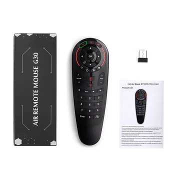 G30 Balso Nuotolinio Valdymo Air Mouse Belaidė Mini Klaviatūra parama 