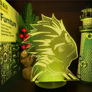 Anime Pav Haikyuu 3D Šviesos diodų (LED) Kotaru Bokuto Žaislų Surinkėjas Veiksmų Figura Modelis Brinquedos Lempos Kalėdų Dovana Lėlės Apšvietimo Figma