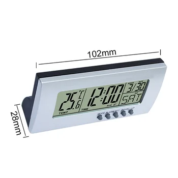 LCD Skaitmeninis Laikrodis-Žadintuvas 12/24H Laikrodis-Žadintuvas Datos Atidėjimo Funkcija, Temperatūros Ekranas, Miegamojo Stalo Dekoras