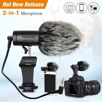 Nešiojamų Kamera, Mikrofonas, Triušio Plaukų Video Interviu Kryptinis Mikrofonas Įrašymo Karabinai Mic su Shock Mount 
