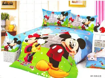 Mickey & Minnie Mouse patalynės komplektai Vaikų Mergaičių miegamasis dekoro vieno dviejų dydis paklodės antklodė antklodžių užvalkalus 3pc ne užpildas