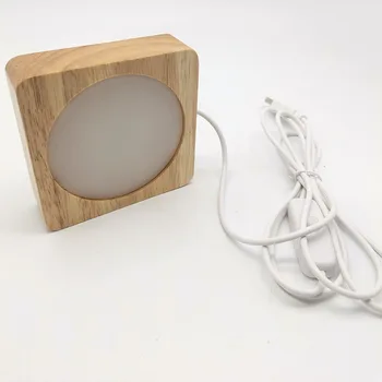 Kūrybinės Dovanos 3D Led Nakties Šviesos Miegamojo Puošmena Mažas Stalo Lempa USB 6000K Medinio Stalo Lempos Sumontuotos Lempos Bazės