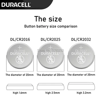 100VNT Originalą DURACELL CR2016 Mygtuką Cell Baterijos 3V Ličio Baterijas Žiūrėti Žaislas Kompiuterio Skaičiuoklė Valdymo DLCR 2016
