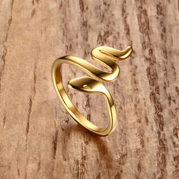 ZORCVENS Mados Gyvatės Formos Žiedą iš Nerūdijančio Plieno Papuošalai, Aukso spalvos Bague Žaltys Žiedai Moterims Mielas Šaliai, Papuošalai