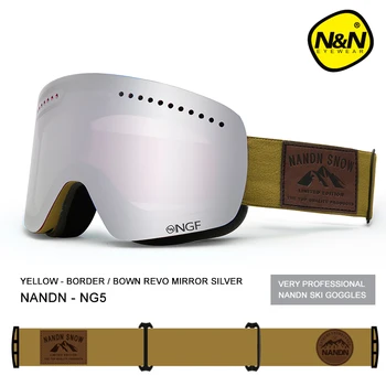 NANDN slidinėjimo akiniai dukart sluoksnių UV400 anti-rūko didelis slidinėjimo kaukę, akinius, slidinėjimo, vyrų, moterų, sniego snieglentės akiniai NG5
