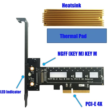 M Key M. 2 NVMe PCI-e SSD NGFF Tipo PCIE PCI Express 3.0 4X Adapterio plokštę su Heatsink Paramos 2242 2260 2280