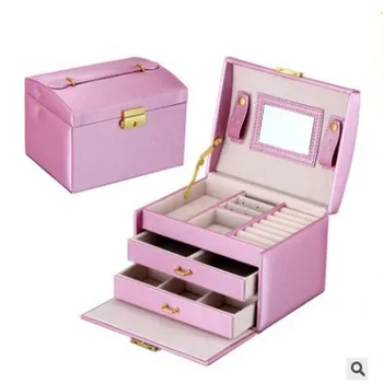 Europos Princesė Multi-Layer Papuošalų Dėžutė Korėjos Medinių Papuošalų Laikymo Dėžutė Dovanų Dėžutė Su Užrakinimo Ranka Aukso Ir Sidabro Papuošalų Dėžutė