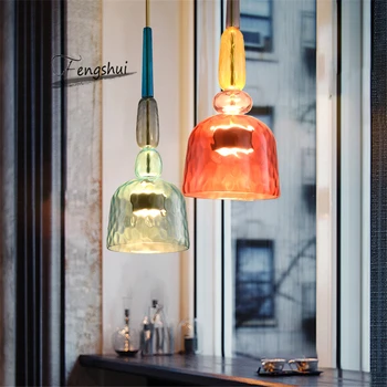 Šiuolaikinės Macaron LED Stiklo Sieniniai šviestuvai Apšvietimo Miegamojo Kambarį Interjero LOFT Šiuolaikinės Pakabukas Lempa, Restoranas, Patalpų Puošimas