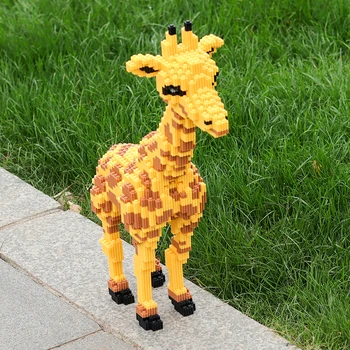 Didelis Dydis Xizai Ryšio Gyvūnų Blokai Žaislas Žirafa Sėdi Katė Aukciono Duomenys Brinquedos Vaikams Dovanų Suaugusiųjų Pateikti 8038