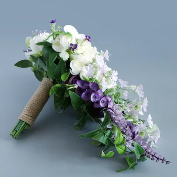 Krioklys Violetinė Vestuvių Gėlės, Vestuvių Puokštės Dirbtinis Bijūnas Vestuvių Puokštės Rožių Šalių Rekvizitai Domino Ūkyje Gėlių