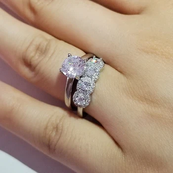 2021 nauja siunta 925 sterlingas sidabro juvelyriniai sidabro sužadėtuvių ir vestuvių juostoje nustatykite, pora žiedus R5501