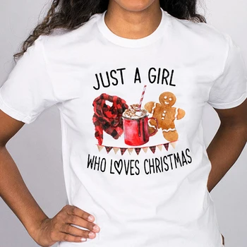 Moterų 2021 Linksmų Kalėdų Grafinis Pledas Slapukus 90-ųjų Žiemos Atostogų Tees Drabužius Spausdinti Viršūnes Lady Moterų Marškinėliai T-Shirt