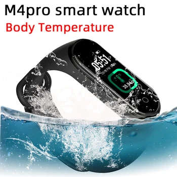 2020 KARŠTO PARDAVIMO Kūno Temperatūra Smart Žiūrėti M4pro Fitness Tracker Pedometer Širdies ritmas, Kraujo Spaudimo Monitorius 