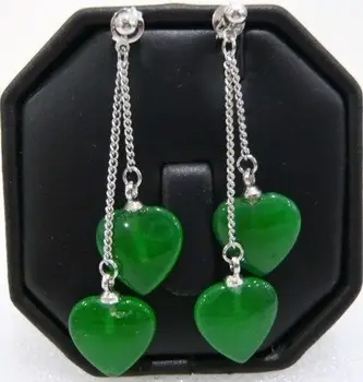 Kilniausių Papuošalai Širdies Formos žalia Jades Earings
