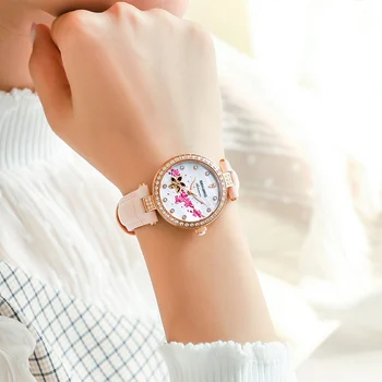 Sekaro Moterų Automatinis Laikrodis Gėlių Dizaino Žiūrėti Moterų Mechaninis Laikrodis Top Brand Prabanga Moterų Laikrodžiai Relogio Feminino