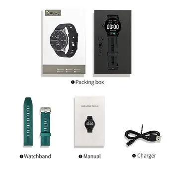 Blulory Smart Watch Vyrų jutiklinių smartwatch 2020 vandeniui Fitness Tracker Kraujo Spaudimas Smart Laikrodis Moterims, skirtų 