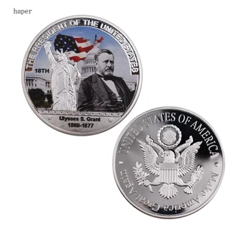 Amerikiečių Moneta, Suvenyras, Dovanos, 18 JAV Prezidentas Ulysses S. Dotacijos Atminimo Monetos Meno Amatų Rinkinių