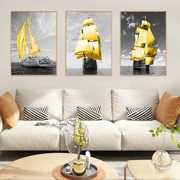 Moderni Jachtų Burlaivis Drobė, Tapyba Spausdinti Plakato Sienos Nuotrauka Už Kambarį Dekoro Plakatas Apdaila