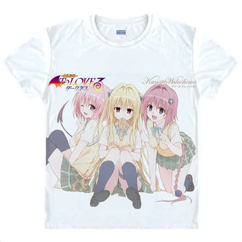 Coolprint Japonų Anime Marškinėlius Love-Ru T-Shirts Multi-stiliaus Aukso Tamsos Yami Momo Velia Deviluke Cosplay Kostiumų Kawaii