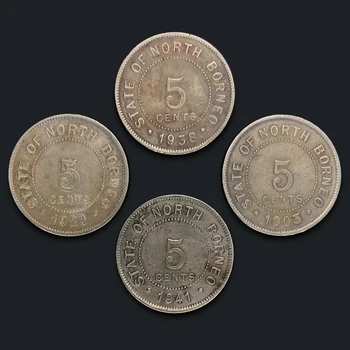 Didžiosios Britanijos Šiaurės Borneo 5 Centų Moneta Autentiškas, Originalios Monetos