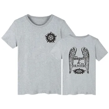 Antgamtinių Angelas Ir Medžiotojas marškinėliai Vyrams, Moterims, Winchester Broliai marškinėlius (t-shirt Vyrai Mada marškinėliai, Prekės ženklo Drabužių