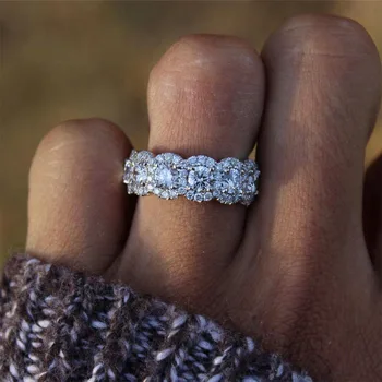 Mados 925 sterlingas sidabro amžinybės vestuvių juostoje žiedai moterims Lady dalyvavimo šalies jubiliejų patinka papuošalai anillos mujer