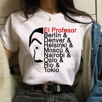 La casa de papel marškinėliai moterims Drabužių 2020 metų vasaros trumpomis Rankovėmis Ponios T-Shirt Bella ciao juokinga Viršūnes Moterų Tumblr tee