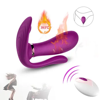 Nešiojami šildymo Drugelis Dildo Sekso Žaislai Moterims, Masturbator Klitorio Stimuliatorius Belaidžio Nuotolinio Valdymo Vibratorius Kelnaitės