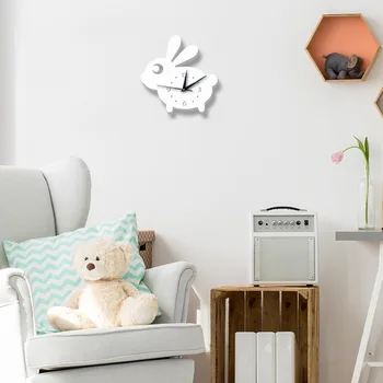 3D Mažai Triušis Modernaus Dizaino Sieninis Laikrodis Skaitmeninis Žymiklį PVC Laikrodis Namų Kambarį Sieniniai Laikrodžiai Reloj de sumalti Vaikams