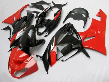 Raudonas blizgesys juoda Lauktuvės komplektas KAWASAKI Ninja ZX6R 636 2009 M. 2010 M. ZX 6R 09 10 ZX-6R Įpurškimo pelėsių Purvasargiai set+dovanos
