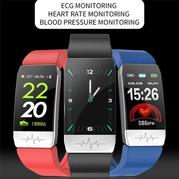 FAM T1 Smart Žiūrėti Temperatūra Įvertinti EKG SmartBand Širdies ritmą, Kraujo Spaudimą, Stebėti Orų Prognozė Geriamojo Priminti Apyrankė