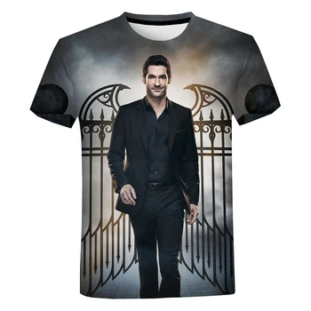 T Shirt Mens 2020 m. TV Šou Liuciferis Negabaritinių Marškinėliai Camisetas Hombre 3D Spausdinimo Mados Atsitiktinis Harajuku Trumpas Rankovėmis Tee Viršūnės
