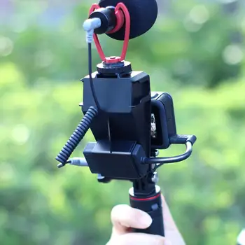Ulanzi Apversti Aukštyn Vlog Selfie Ekrano Laikiklis Gopro 8 7 6 5 Vlog Veidrodis Triple Šalto Batų Kalno LED Šviesos Mikrofonas