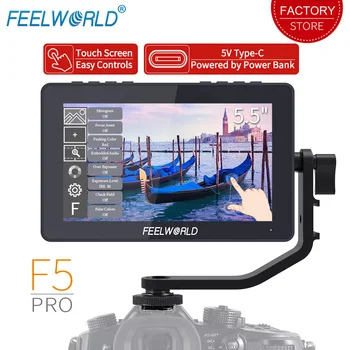 FEELWORLD F5 Pro Touch Ekranas, Kamera, Lauko Stebėti 4K HDMI 5.5 colių Full HD 1920x1080 IPS LCD DSLR Stebėti Kameros Stabilizatorius