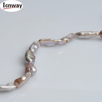 Gamtos AA biwa levandų Gėlavandenių Perlų 8*15 mm 15inches 