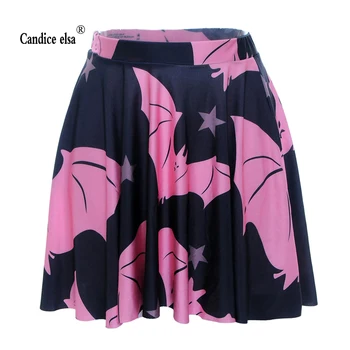 CANDICE ELSA moteris, sijonai, skaitmeninis spausdinimas didmeninė rožinė šikšnosparniai teismas klostuotas sijonas sijonas skt1012